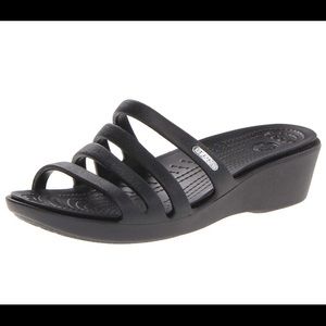 Crocs | Black Rhonda Wedge Sandals